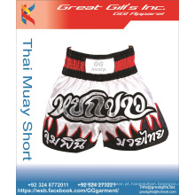 Cueca boxer 100% poliéster de compressão para ginástica esportiva, shorts muay thai, shorts mma